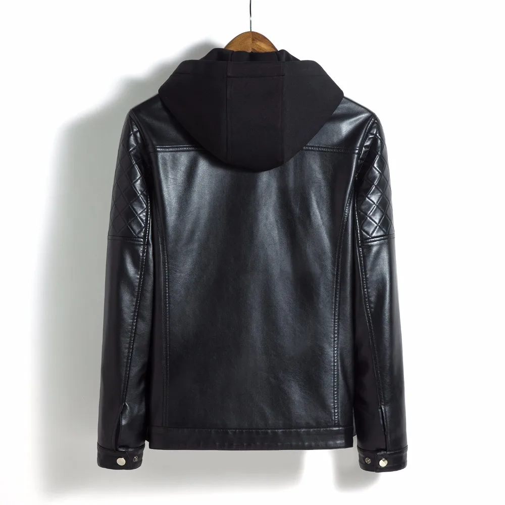 Leather Jacket Men 2018 Winter New Motorcycle Jacket M-5XL Fashion Hooded Stand Collar Solid Men's Coat Men's Leather Jacket
Leather Jacket Men 2018 Winter New Motorcycle Jacket M-5XL Fashion Hooded Stand Collar Solid Men's Coat Men's Leather Jacket