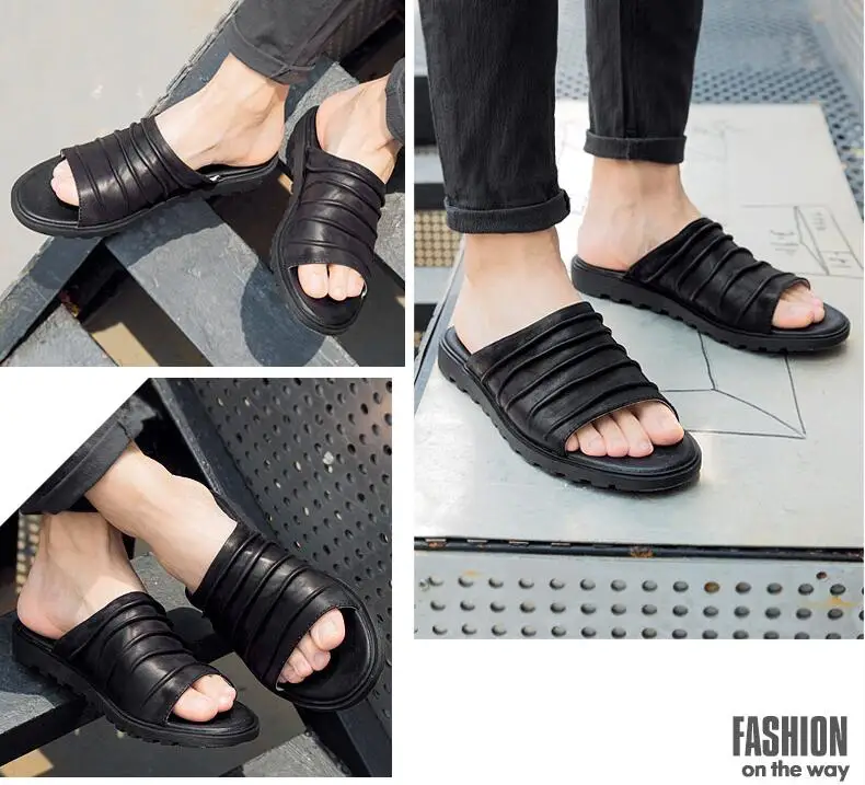 New Men Slipper Comfortable Genuine Leather Flat Slipper Rome Men Breathable Beach Slipper Summer
New Men Slipper Comfortable Genuine Leather Flat Slipper Rome Men Breathable Beach Slipper Summer