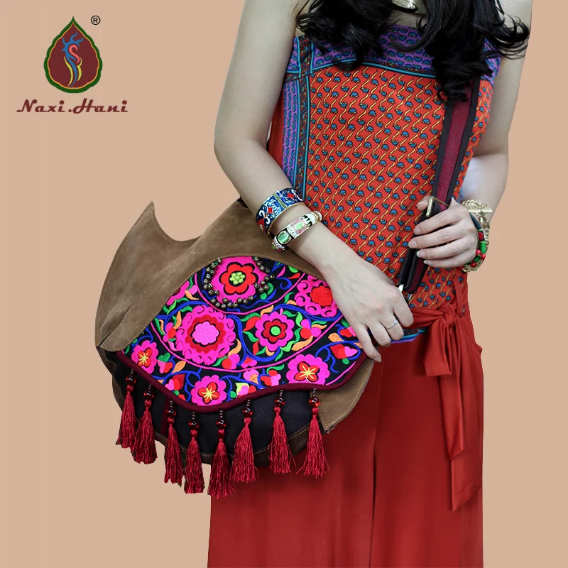 Newest Naxi.Hani Original Exotic arenaceous cow leather embroidery bags Ethnic handmade beaded tassel shoulder Messenger bags
Newest Naxi.Hani Original Exotic arenaceous cow leather embroidery bags Ethnic handmade beaded tassel shoulder Messenger bags