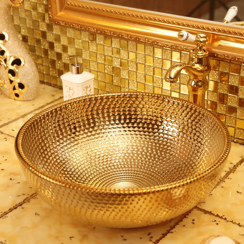 Modern gold and sliver high quality never fade ceramic porcelain art bathroom sink
Modern gold and sliver high quality never fade ceramic porcelain art bathroom sink