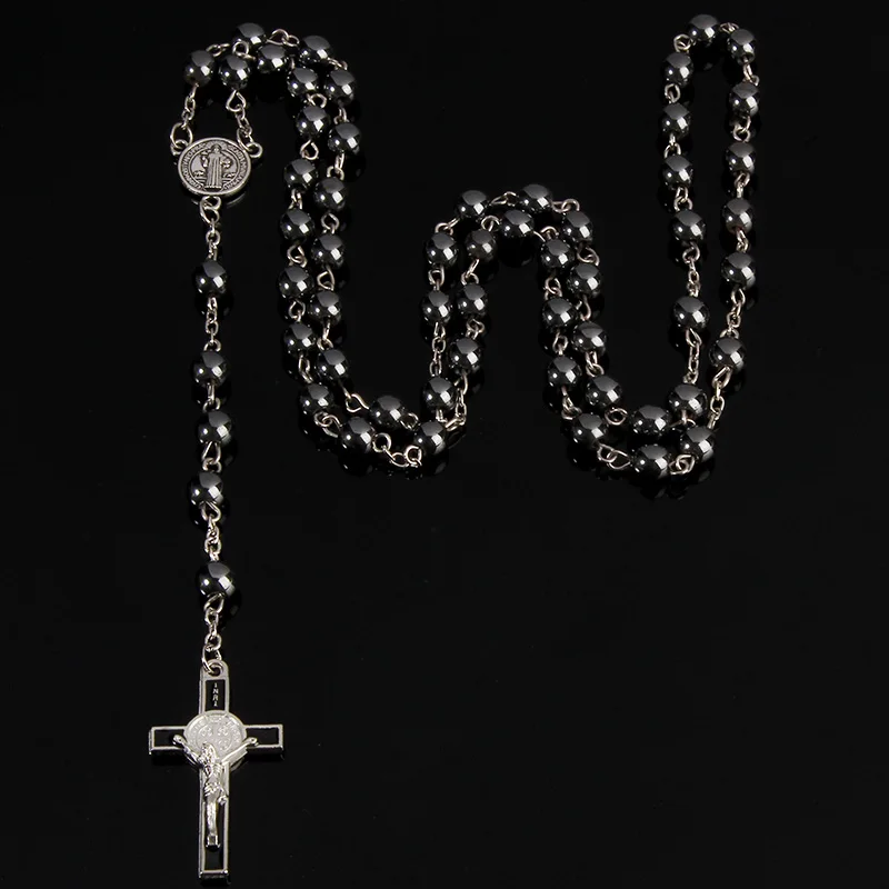 6mm Hematite Rosary Long Chain Bead Necklace Male Ms. Prayer Catholic Rosary Jesus Christ Cross Pendant Jewelry
6mm Hematite Rosary Long Chain Bead Necklace Male Ms. Prayer Catholic Rosary Jesus Christ Cross Pendant Jewelry