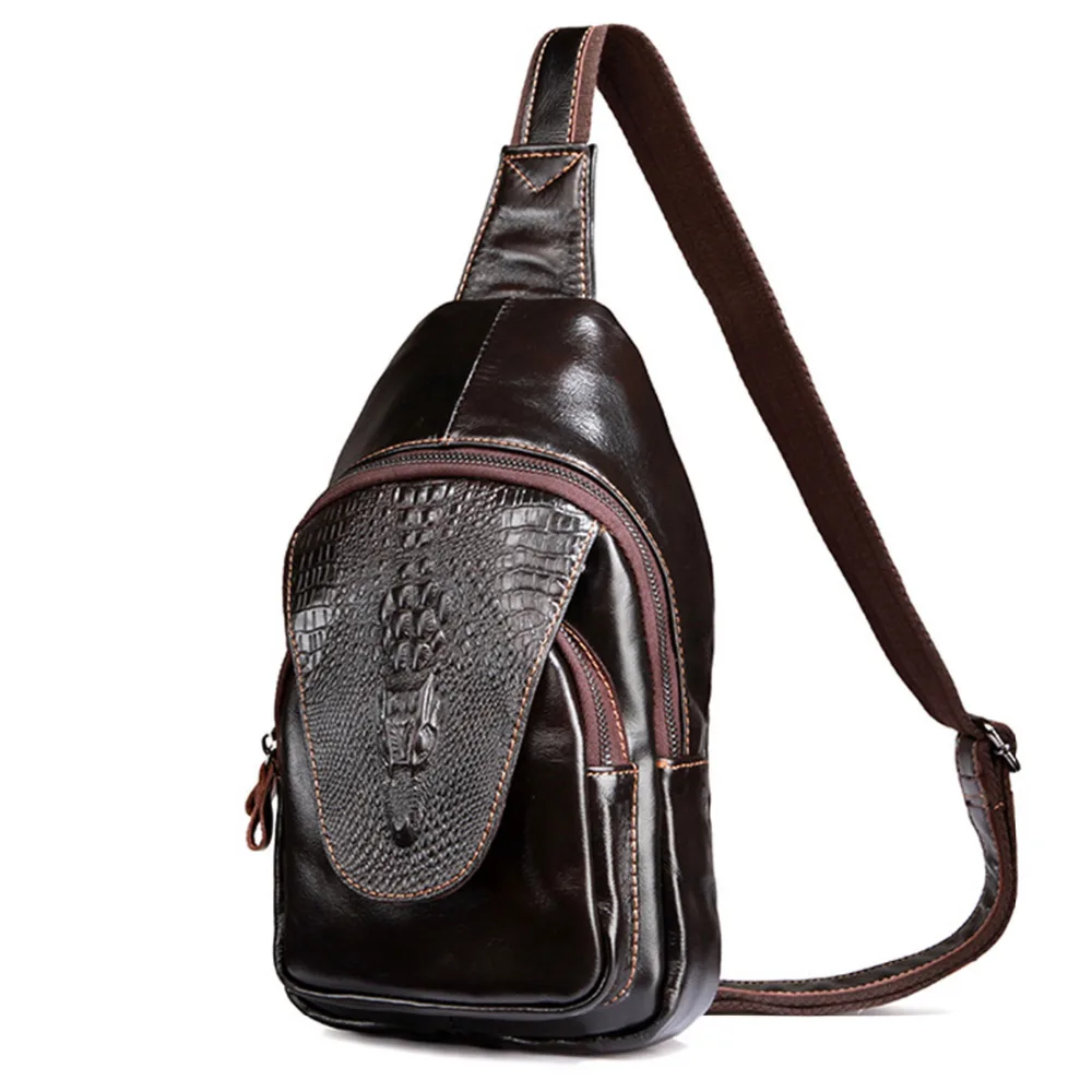 Genuine Leather Men Messenger Shoulder Chest Bag Knapsack Crocodile Pattern Style Real Cowhide Sling Rucksack Daypack Back Pack
Genuine Leather Men Messenger Shoulder Chest Bag Knapsack Crocodile Pattern Style Real Cowhide Sling Rucksack Daypack Back Pack