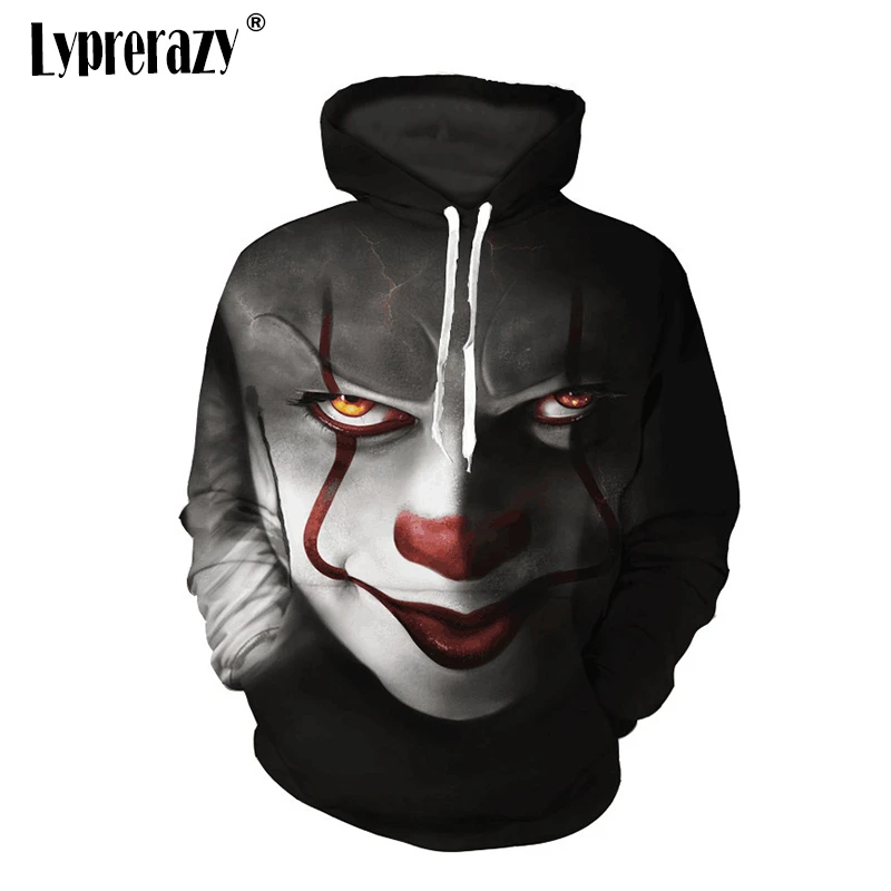 Lyprerazy Men Horror Clown Drawstring 3D Printed Hoodies Men Women Couple Hoodies Hoody Casual Pullovers Streetwear Tops
Lyprerazy Men Horror Clown Drawstring 3D Printed Hoodies Men Women Couple Hoodies Hoody Casual Pullovers Streetwear Tops