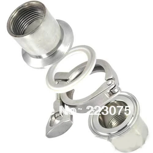 1/2" SS304 TRI-CLAMP ASSEMBLY (2xSanitary NPT Female Pipe Fitting ++ 1xclamp + 1xgasket) Tube fitting
1/2" SS304 TRI-CLAMP ASSEMBLY (2xSanitary NPT Female Pipe Fitting ++ 1xclamp + 1xgasket) Tube fitting