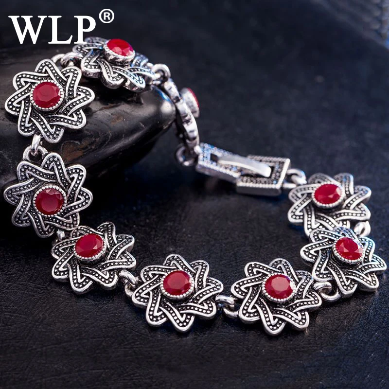 2018 WLP модный винтажный красочный браслет с опалом для женщин застежкой в форме