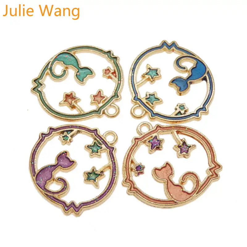 Julie Wang, 4 шт., эмалированная кошка, искусственная кожа, с кулоном, фурнитура для изготовления ювелирных изделий своими руками, металлический аксессуар
Julie Wang, 4 шт., эмалированная кошка, искусственная кожа, с кулоном, фурнитура для изготовления ювелирных изделий своими руками, металлический аксессуар