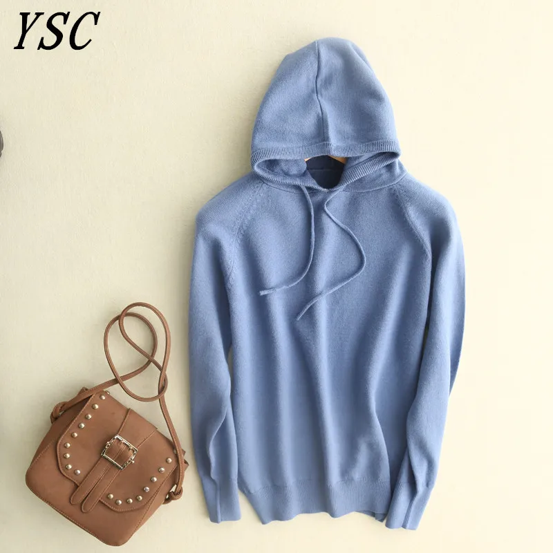 YSC/Лидер продаж Классические женские кашемировые пуловеры с капюшоном