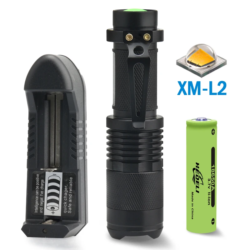 

8000 lumens xm l2 mini led flashlight torch 18650 rechargeable battery hand lamp waterproof led cree xml t6 hunting flash light
