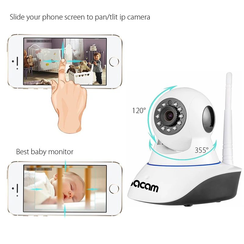 Sacam Home Security Surveillance Day/Night WiFi IP Camera HD 720p Wireless Webcam CCTV Cameras Two Way Audio Wide Angle
Sacam Home Security Surveillance Day/Night WiFi IP Camera HD 720p Wireless Webcam CCTV Cameras Two Way Audio Wide Angle