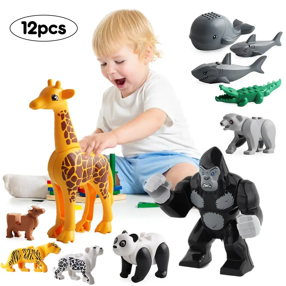12pcs/pack Animal Building Block Sets Panther Snow Leopard Crocodile Tiger Animal Cow Cattle Horse Wolf Model Bricks Kits Toys
12pcs/pack Animal Building Block Sets Panther Snow Leopard Crocodile Tiger Animal Cow Cattle Horse Wolf Model Bricks Kits Toys