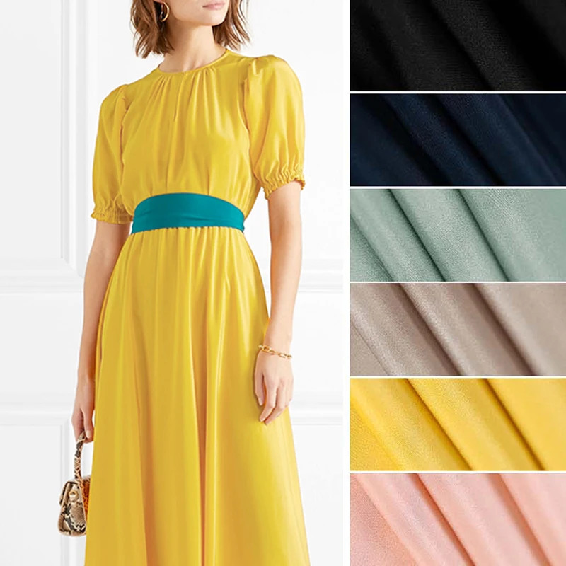 6Colors! 115CM Wide 30MM Solid Color Heavy Silk Crepe de Chine Fabric for Summer Spring Dress Shirt Cheongsam Pants Suit DE1044
6Colors! 115CM Wide 30MM Solid Color Heavy Silk Crepe de Chine Fabric for Summer Spring Dress Shirt Cheongsam Pants Suit DE1044