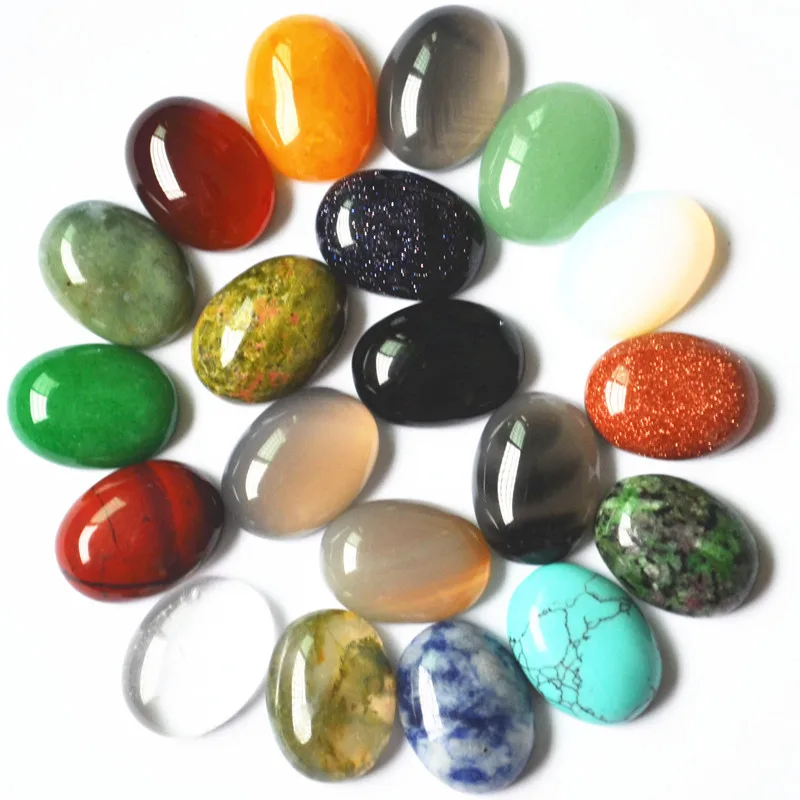 

Hot Sale 16*12mm Natural stone Oval CAB Cabochons Wholesale opal Howlite Onyx Green Aventurine Malay stone beads 50PCS