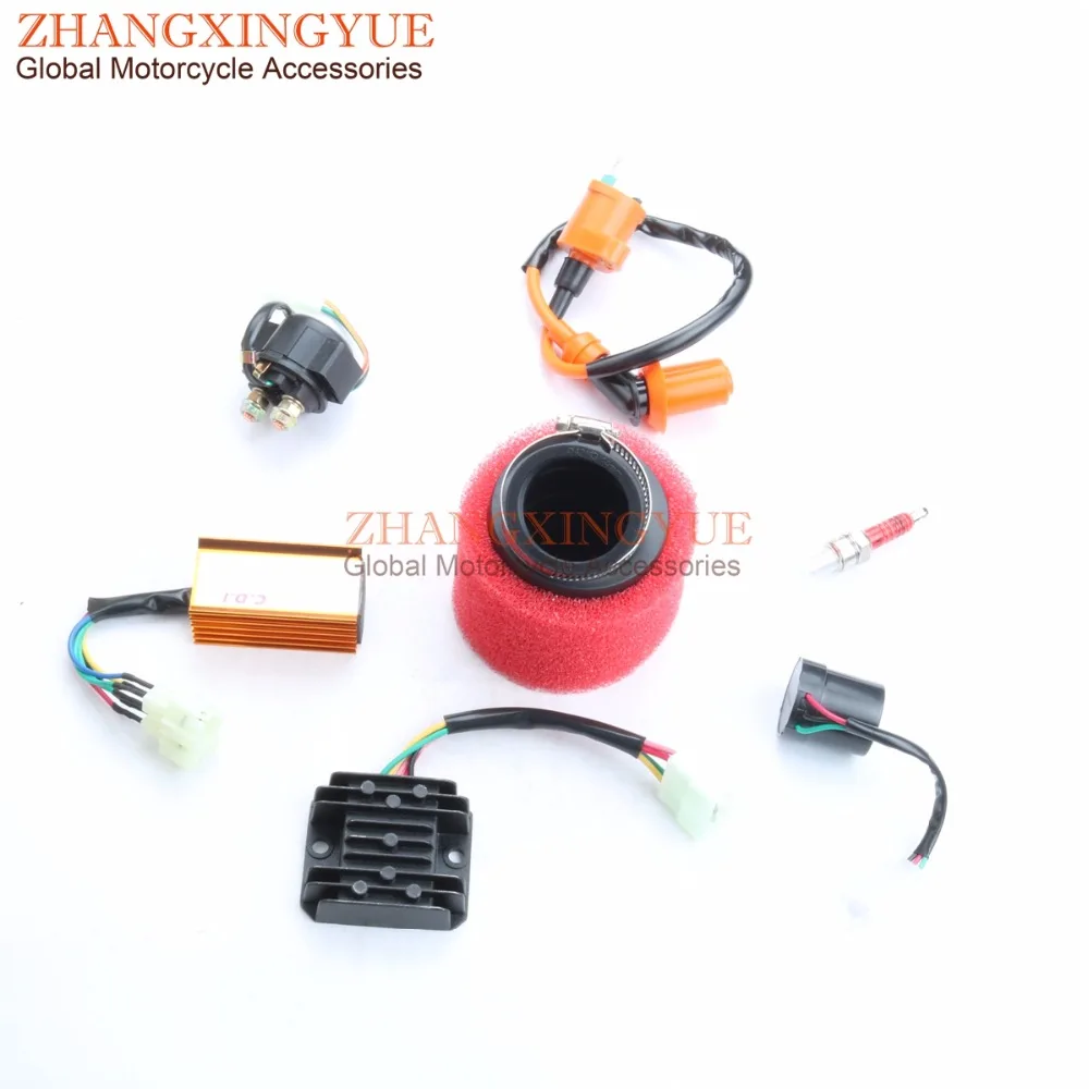 Modified fan & modified 42mm air filter & Ignition Coil AC CDI Regulator Rectifier Relay Kit for GY6 152QMI 157QMJ 125cc 150cc
Modified fan & modified 42mm air filter & Ignition Coil AC CDI Regulator Rectifier Relay Kit for GY6 152QMI 157QMJ 125cc 150cc
