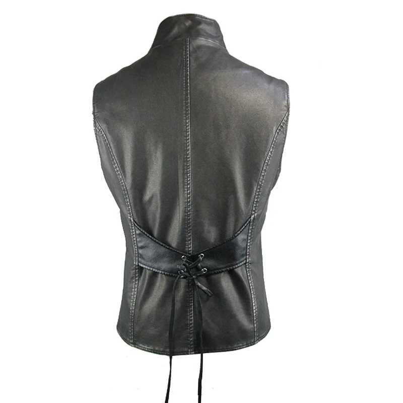 Punk Men's Black Waist Coat PU Leather Vest Zipper Metal Decoration Cross Ropes Male's Fashion Wearing
Punk Men's Black Waist Coat PU Leather Vest Zipper Metal Decoration Cross Ropes Male's Fashion Wearing