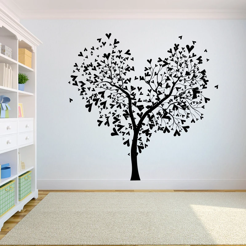 Tree Wall Decal Sticker Bedroom tree of life roots birds flying away home Many hearts on the tree A7-009
Tree Wall Decal Sticker Bedroom tree of life roots birds flying away home Many hearts on the tree A7-009