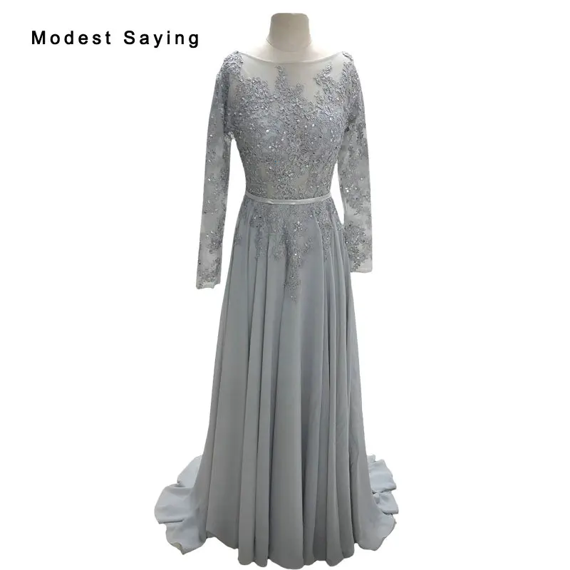Real Sexy Backless Grey A Line Beaded Lace Long Sleeve Evening Dresses 2017 Formal Women Party Prom Gowns vestido de festa SE58
Real Sexy Backless Grey A Line Beaded Lace Long Sleeve Evening Dresses 2017 Formal Women Party Prom Gowns vestido de festa SE58