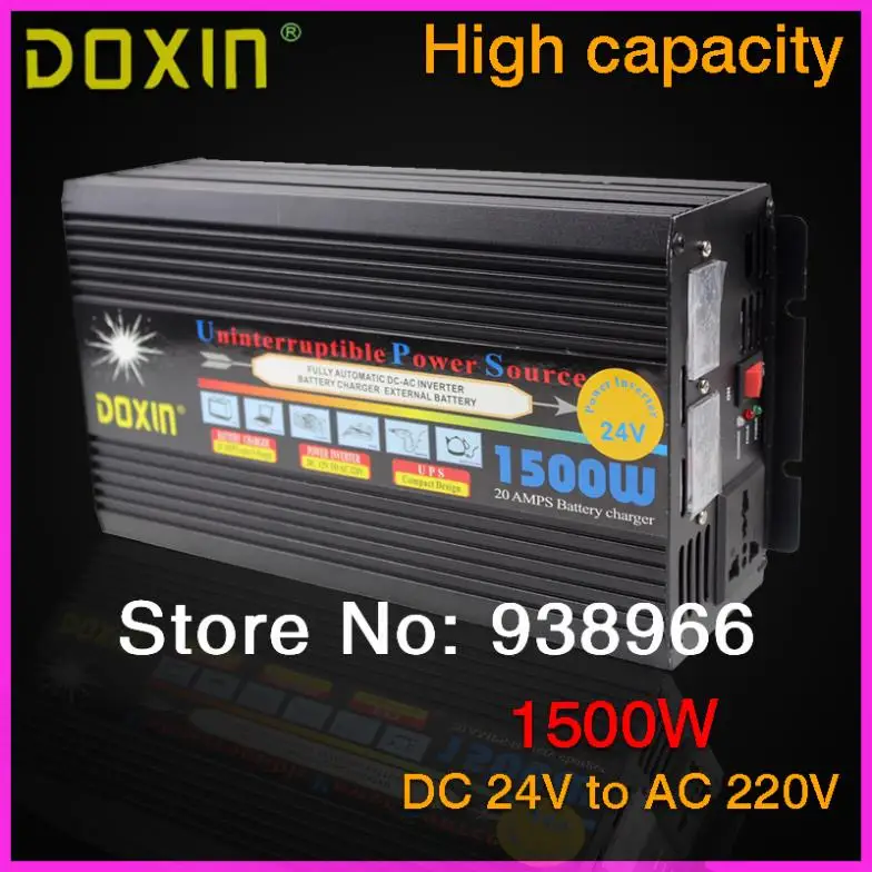 UPS 1500W DC 24V к AC 220V Автомобильный Инвертор автомобильный инвертор инверсор адаптер