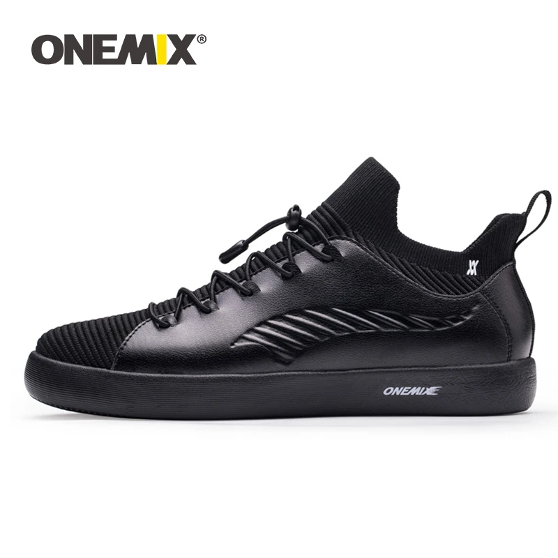 

ONEMIX Skateboarding Shoes Sneakers For Men Soft Micro Fiber Leather Upper Elastic Outsole Women Shoes Walking EUR Size 35-45