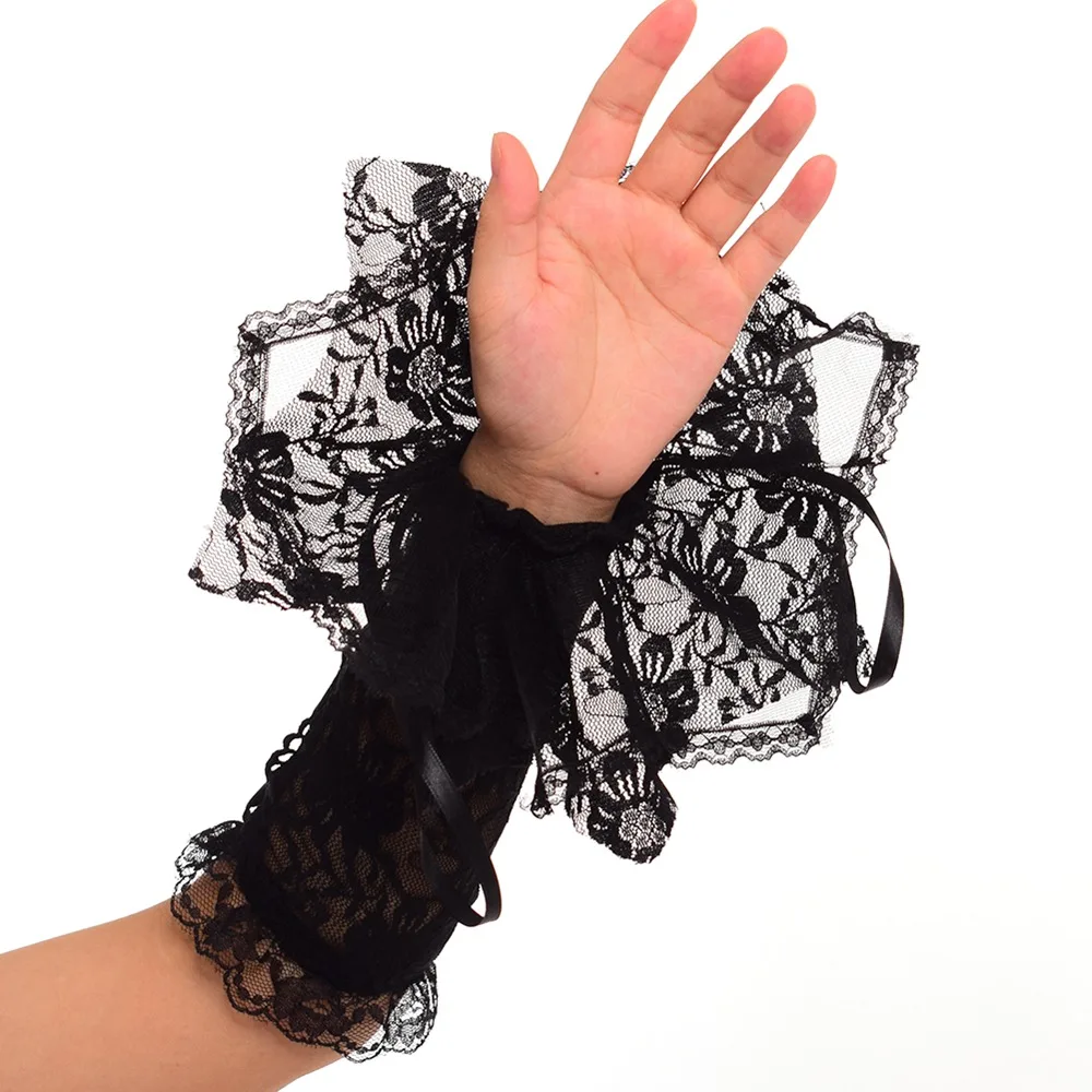 Victorian Women Lolita Ruffle Sleeve Gloves Black Lace Hand-wear Hand Wrist Cuff
Victorian Women Lolita Ruffle Sleeve Gloves Black Lace Hand-wear Hand Wrist Cuff
