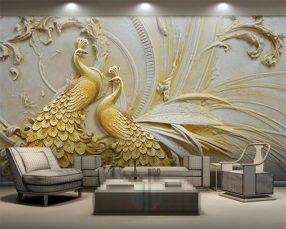 beibehang Custom wallpaper 3D relief golden peacock background home decor living room bedroom mural 3d wallpaper papel de parede
beibehang Custom wallpaper 3D relief golden peacock background home decor living room bedroom mural 3d wallpaper papel de parede