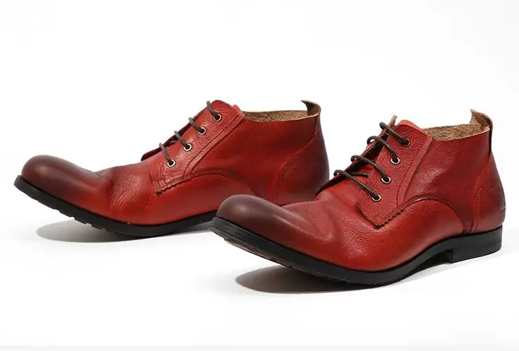 Ankle Boots Men Lace Up Smart High Top Casual Shoes Genuine Leather Handmade Vintage Red Wedding Shoes Dress Martin Boot
Ankle Boots Men Lace Up Smart High Top Casual Shoes Genuine Leather Handmade Vintage Red Wedding Shoes Dress Martin Boot
