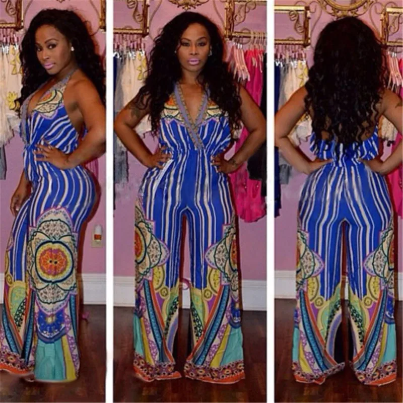 Summer Vacation Wide Leg Jumpsuit 2018 Women V-Neck Boho Halter Backless Jumpsuits and Rompers Loose Casual Beach Long Romper
Summer Vacation Wide Leg Jumpsuit 2018 Women V-Neck Boho Halter Backless Jumpsuits and Rompers Loose Casual Beach Long Romper