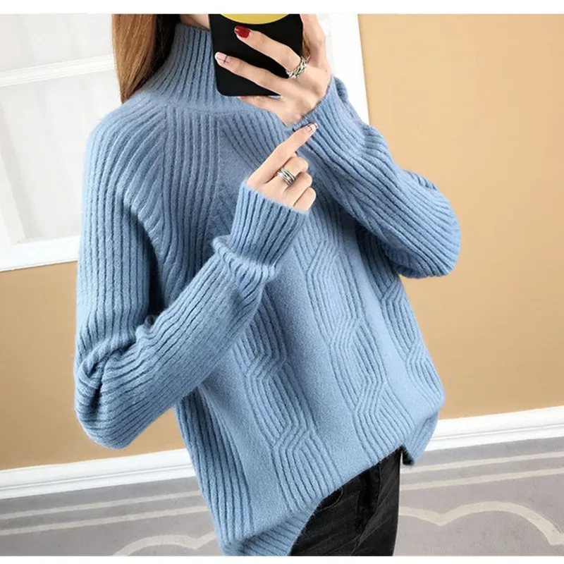 Autumn Winter New Women Turtleneck Sweater Pullover Korean Loose Long-sleeve Solid Warm Sweater Twist Women Knit Bottoming Shir
Autumn Winter New Women Turtleneck Sweater Pullover Korean Loose Long-sleeve Solid Warm Sweater Twist Women Knit Bottoming Shir
