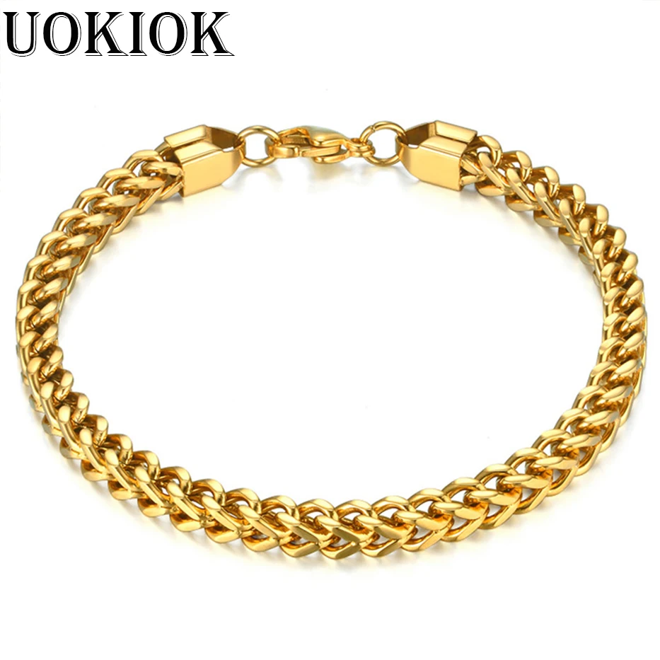 Gold Color Miami Curb Cuban Link Bracelets For Men 5mm Stainless Steel Chain Link Bracelet Hip Hop Jewelry 21cm Men's Bracelet
Gold Color Miami Curb Cuban Link Bracelets For Men 5mm Stainless Steel Chain Link Bracelet Hip Hop Jewelry 21cm Men's Bracelet