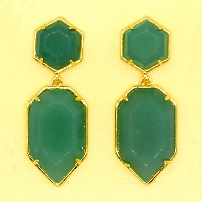 Trendy-beads Luxury Light Yellow Gold Color Layer Polygon Shape Dangle Earrings Natural Green Aventurine Jewelry
Trendy-beads Luxury Light Yellow Gold Color Layer Polygon Shape Dangle Earrings Natural Green Aventurine Jewelry