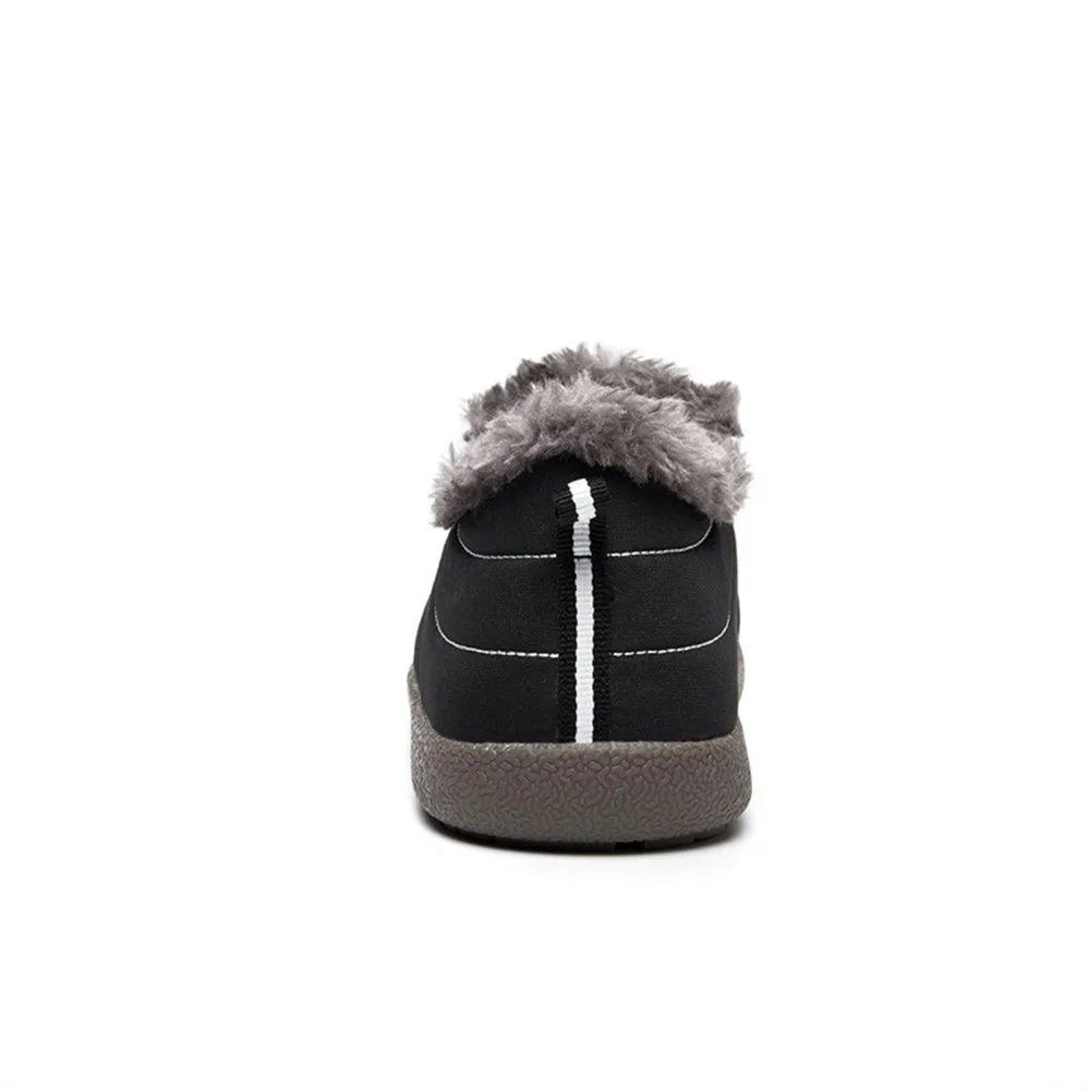 Новая модная мужская зимняя обувь однотонные зимние ботинки теплая хлопковая на