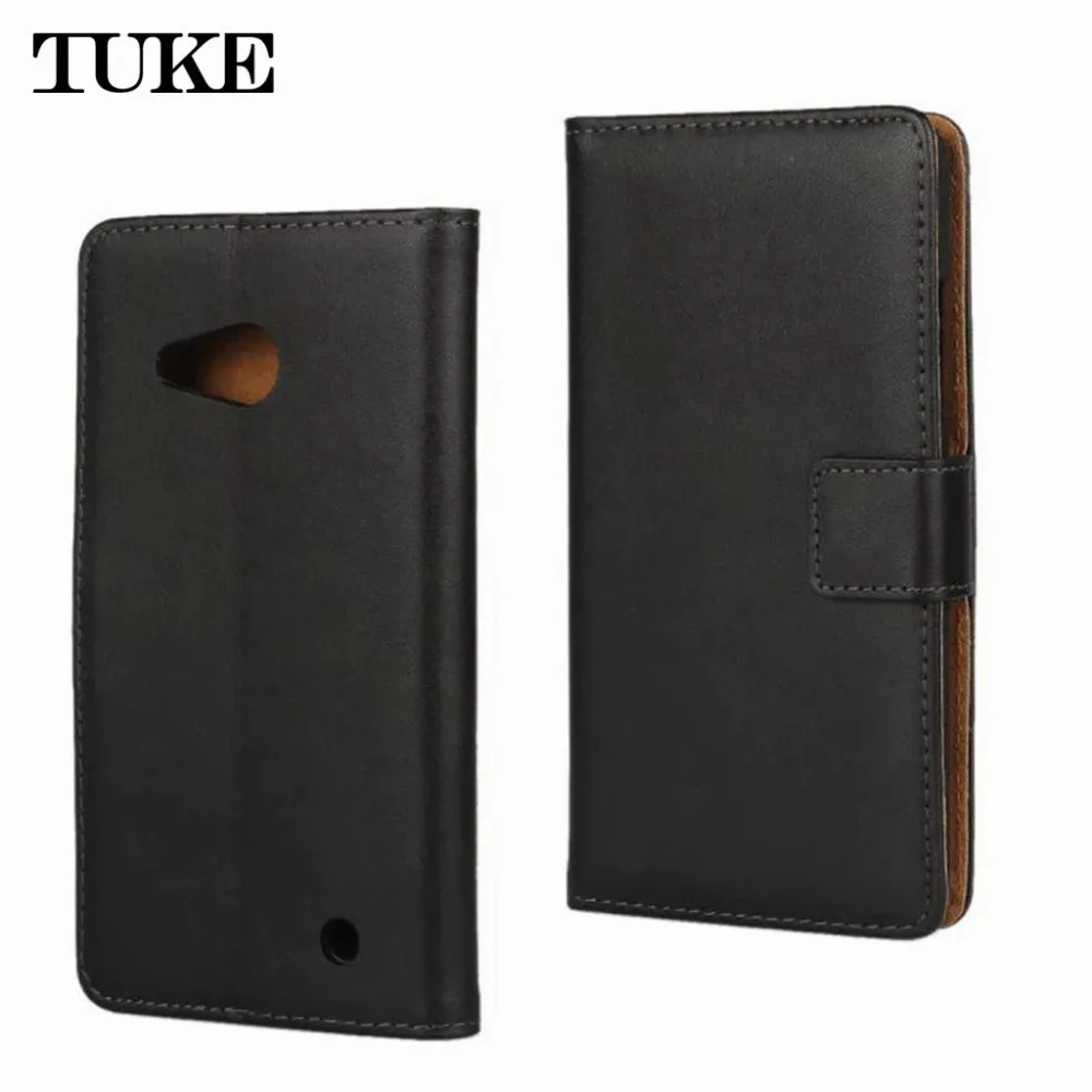Чехол книжка TUKE из натуральной кожи для Nokia Lumia 550 кожаный чехол с подставкой Microsoft