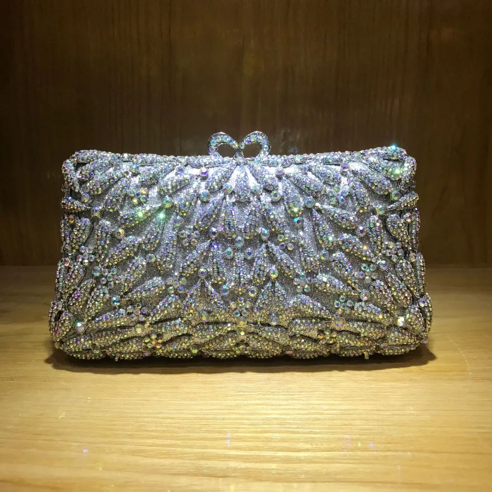 Silver Metal Women Clutch Colorful Diamond Wedding Evening Bags Clutches Lady Crystal Leaves Clutch Party Purse Mini Minaudiere
Silver Metal Women Clutch Colorful Diamond Wedding Evening Bags Clutches Lady Crystal Leaves Clutch Party Purse Mini Minaudiere