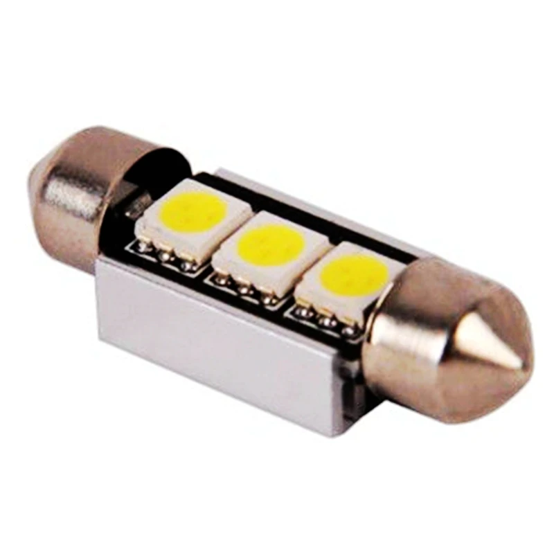Фото 10 шт. 36 мм 39 3 SMD 5050 LED Белый Синий Купол гирлянда Автомобильный свет CANBUS без ошибок