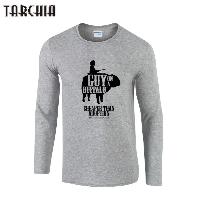 TARCHIA Men Long Sleeve T-shirts Autumn O-neck Tshirts Fashion GUY ON A BUFFALO T Shirts Men Casual Cotton Tees Tops Homme
TARCHIA Men Long Sleeve T-shirts Autumn O-neck Tshirts Fashion GUY ON A BUFFALO T Shirts Men Casual Cotton Tees Tops Homme