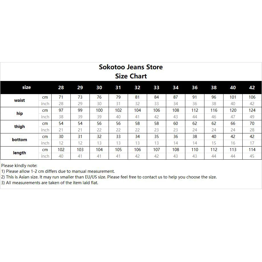 Sokotoo Men's snow washed patchwork holes ripped jeans Plus big size vintage patch slim straight denim long pants
Sokotoo Men's snow washed patchwork holes ripped jeans Plus big size vintage patch slim straight denim long pants