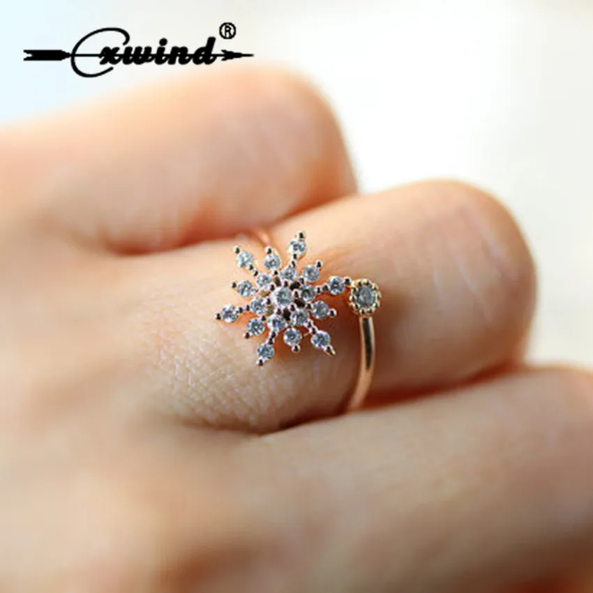 Cxwind Crystal Snowflake CZ Zircon Ring Adjustable Rings for Women Wedding Engagement Finger Fashion Jewelry
Cxwind Crystal Snowflake CZ Zircon Ring Adjustable Rings for Women Wedding Engagement Finger Fashion Jewelry