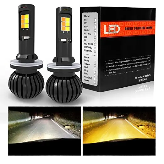 2PCS White golden Dual Color LED Fog Light Bulb H4 H7 H11 H8 H27 881 880 HB3 9005 HB4 9006 Front Fog Lamps 6000k Car styling
2PCS White golden Dual Color LED Fog Light Bulb H4 H7 H11 H8 H27 881 880 HB3 9005 HB4 9006 Front Fog Lamps 6000k Car styling