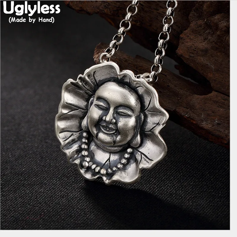 Uglyless 100% Real Solid 990 Silver Maitreya Pendant Necklaces NO Chains Buddhist Thai Silver Buddha Pendants Leaf Fine Jewelry
Uglyless 100% Real Solid 990 Silver Maitreya Pendant Necklaces NO Chains Buddhist Thai Silver Buddha Pendants Leaf Fine Jewelry