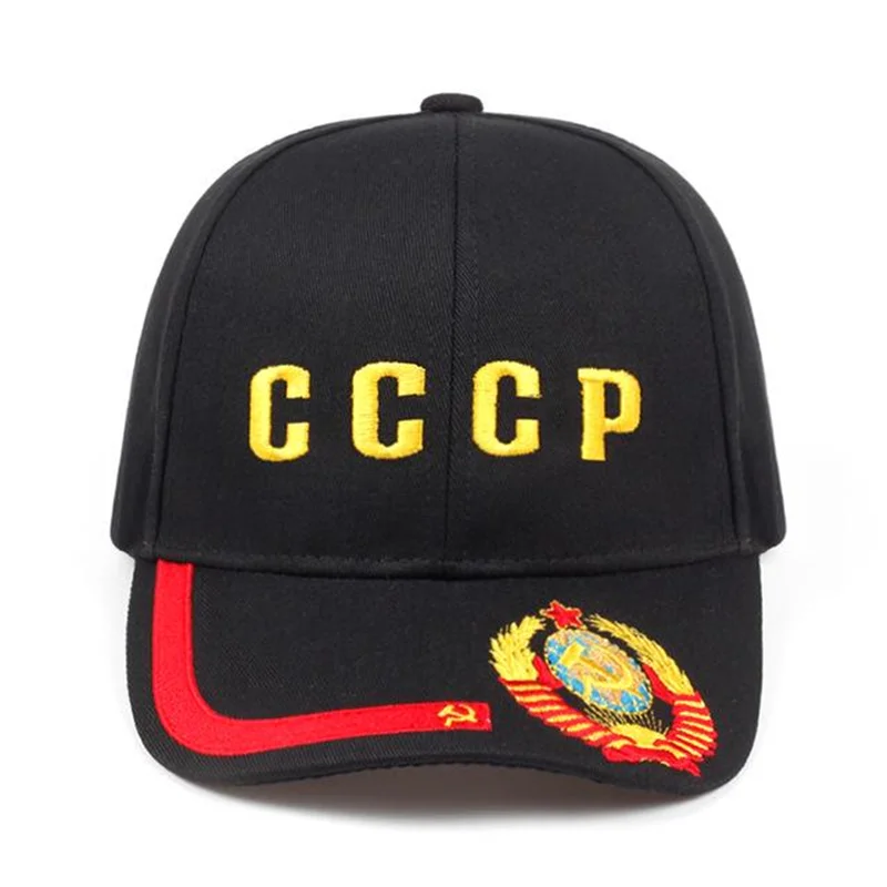 2019 Новый CCCP Стиль Бейсболка унисекс цвета: черный красный хлопчатобумажные