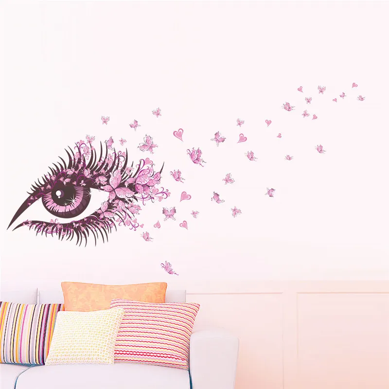 Фото Очаровательная Фея девушка глаз стикер стены для детской комнаты цветок бабочка