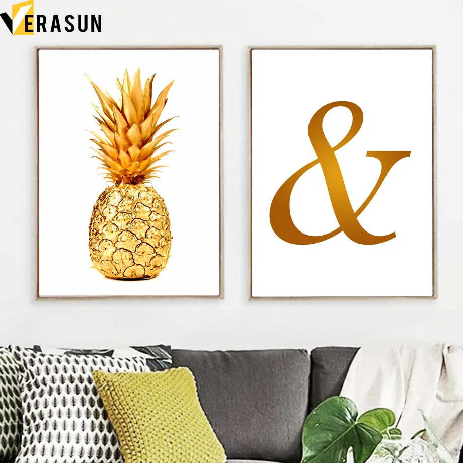 Gold Pineapple & Letter Wall Art Canvas Painting Nordic Posters And Prints Canvas Print Wall Pictures For Living Room Home Decor
Gold Pineapple & Letter Wall Art Canvas Painting Nordic Posters And Prints Canvas Print Wall Pictures For Living Room Home Decor