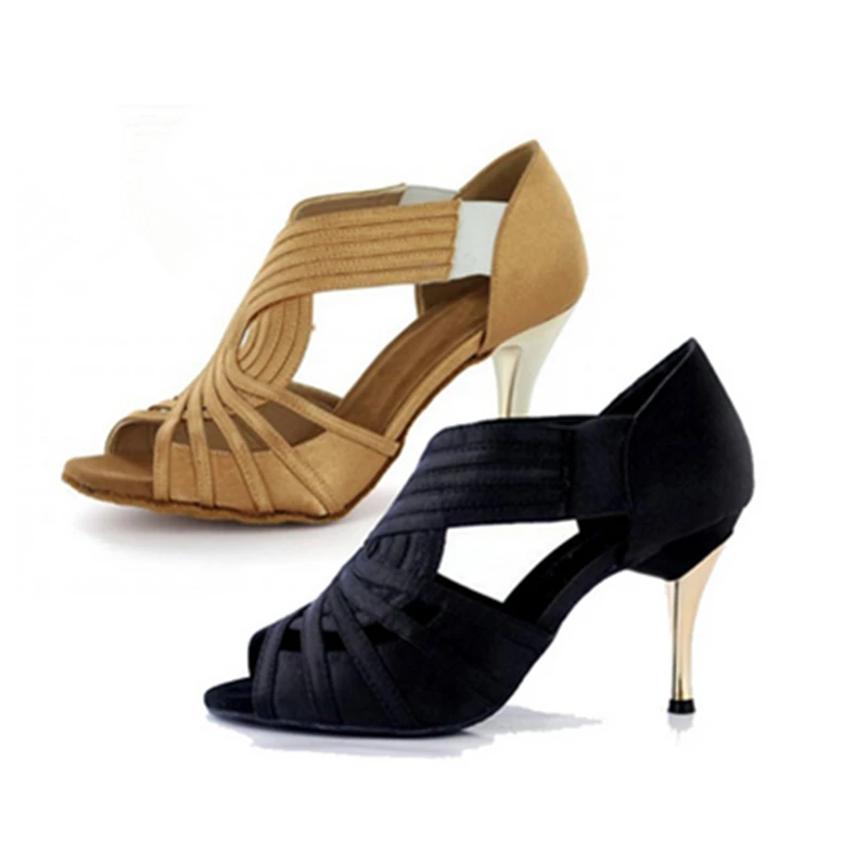 HXYOO Black Khaki Latin Dance Shoes Women Ballroom Shoes Ladies Salsa Satin Soft Sole 7.5cm 8.5cm Gold Silver Black Heels WK053
HXYOO Black Khaki Latin Dance Shoes Women Ballroom Shoes Ladies Salsa Satin Soft Sole 7.5cm 8.5cm Gold Silver Black Heels WK053