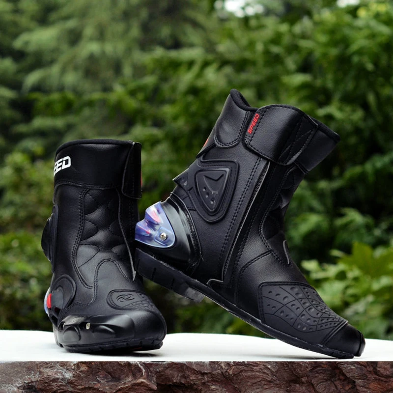 Байкерские сапоги для мотокросса из микрофибры|motocross shoes|speed bikerspro biker speed |