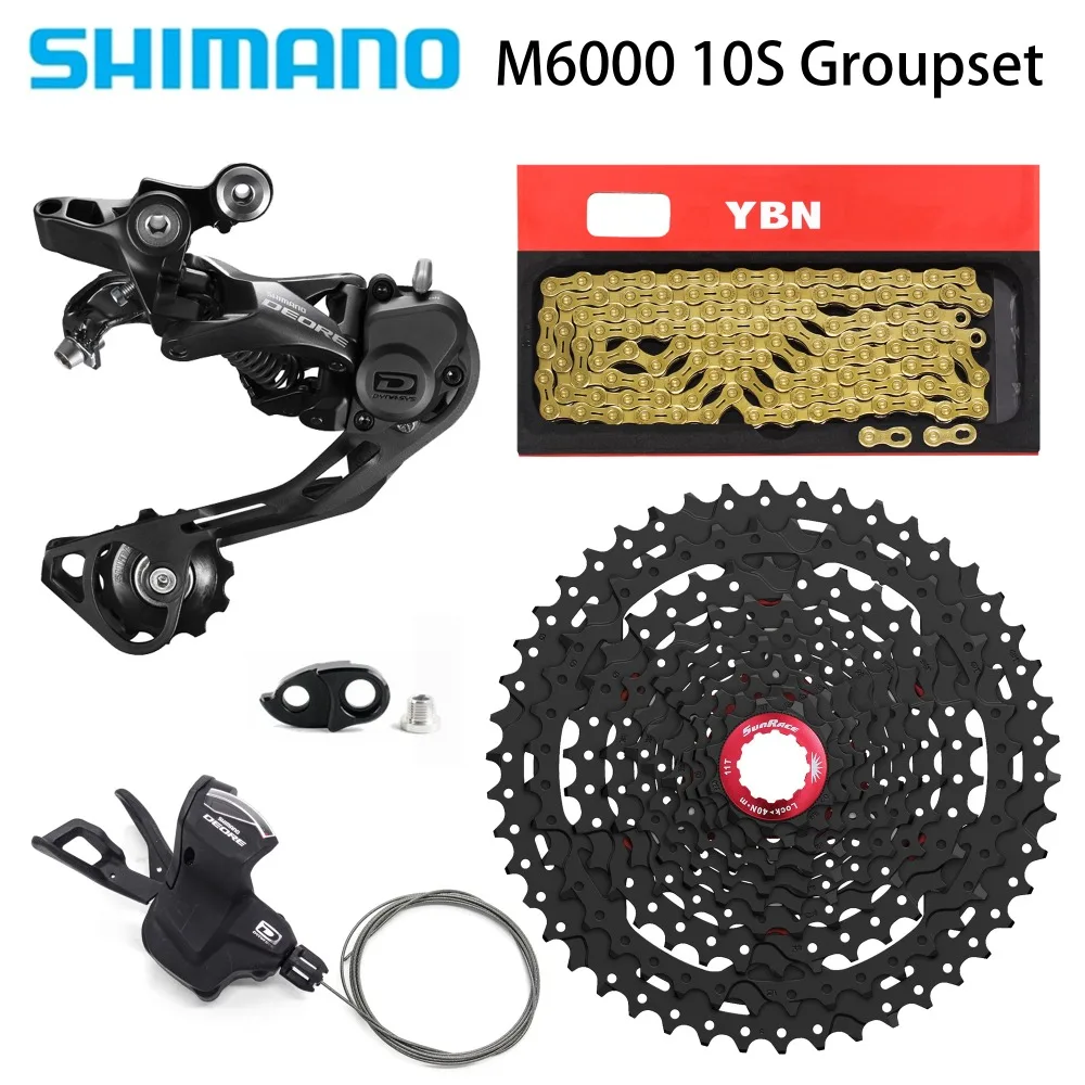 Shimano DEORE M6000 1X10S велосипедные переключатели 42T 46T 50T sunracing кассеты + цепное кольцо KMC