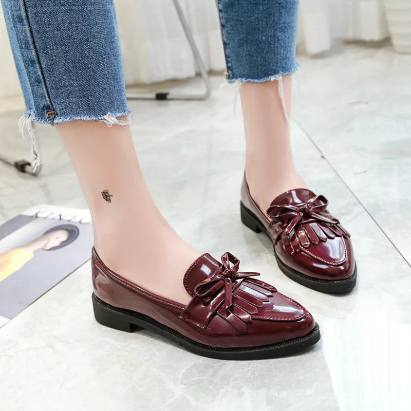 2019 Brand Shoes Woman Casual Tassel Bow Pointed Toe Black Oxford Shoes for Women Flats Comfortable Slip on Women Shoes M326
2019 Brand Shoes Woman Casual Tassel Bow Pointed Toe Black Oxford Shoes for Women Flats Comfortable Slip on Women Shoes M326