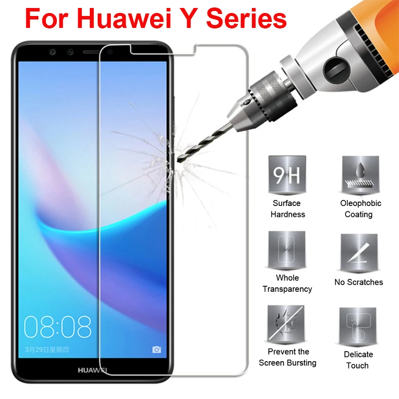 Закаленное стекло для Huawei Y7 Prime Y6 Pro Y9 Y5 2019 Защитная пленка экрана 2018 стеклянный