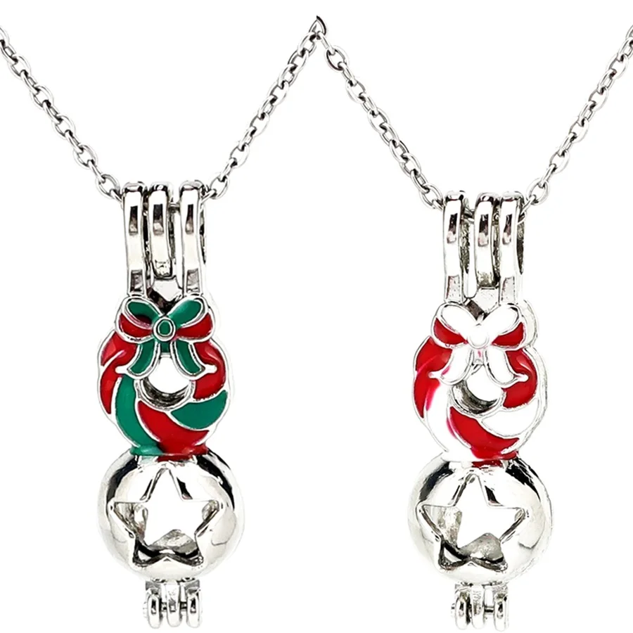 Colors Enamel Christmas Wreath Star Beads Cage Locket Pendant Perfume Diffuser Pearl Cage Necklace
Colors Enamel Christmas Wreath Star Beads Cage Locket Pendant Perfume Diffuser Pearl Cage Necklace
