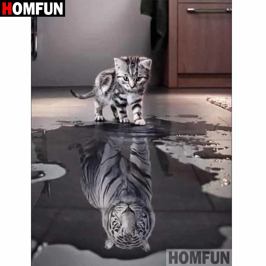 HOMFUN Full Square/Round Drill 5D DIY Diamond Painting "Tiger cat" Embroidery Cross Stitch 3D Home Decor Gift BK020
HOMFUN Full Square/Round Drill 5D DIY Diamond Painting "Tiger cat" Embroidery Cross Stitch 3D Home Decor Gift BK020