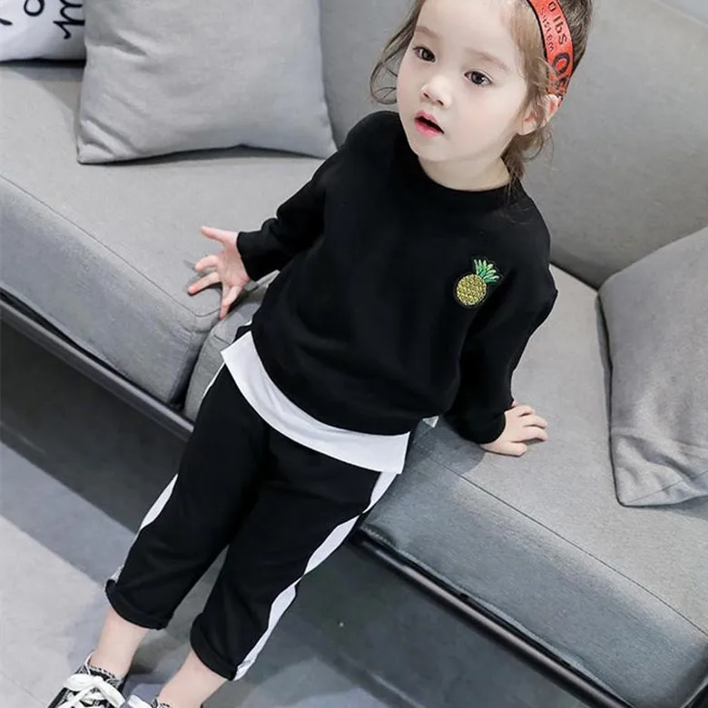 Girls Spring Set Patchwork Sweater Boys Girls Pineapple Long sleeved shirt + Striped Long pants 2Pcs Sport suit Autumn Pullover
Girls Spring Set Patchwork Sweater Boys Girls Pineapple Long sleeved shirt + Striped Long pants 2Pcs Sport suit Autumn Pullover