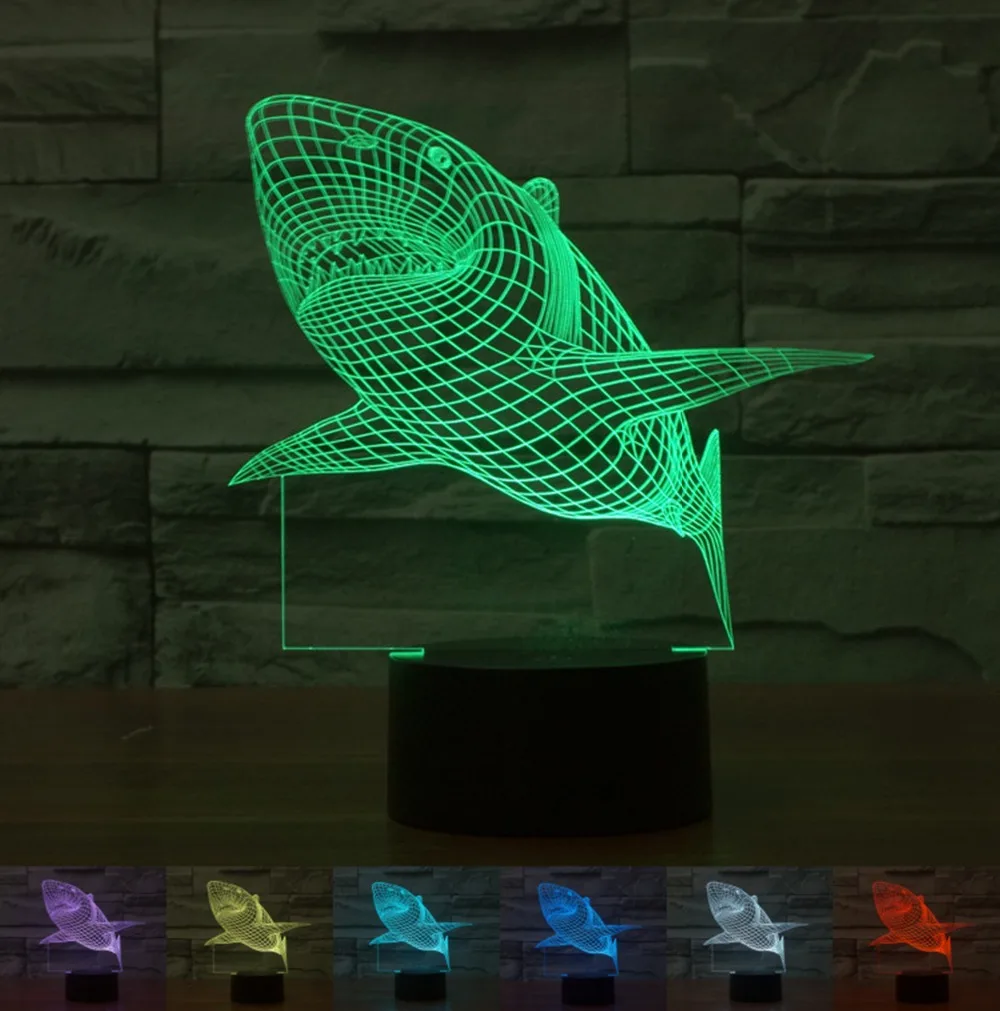 Креативный 3D ночник в виде акулы, акриловая большая белая акула, цветной градиентный светодиодный настольный светильник, атмосферная лампа
Креативный 3D ночник в виде акулы, акриловая большая белая акула, цветной градиентный светодиодный настольный светильник, атмосферная лампа
